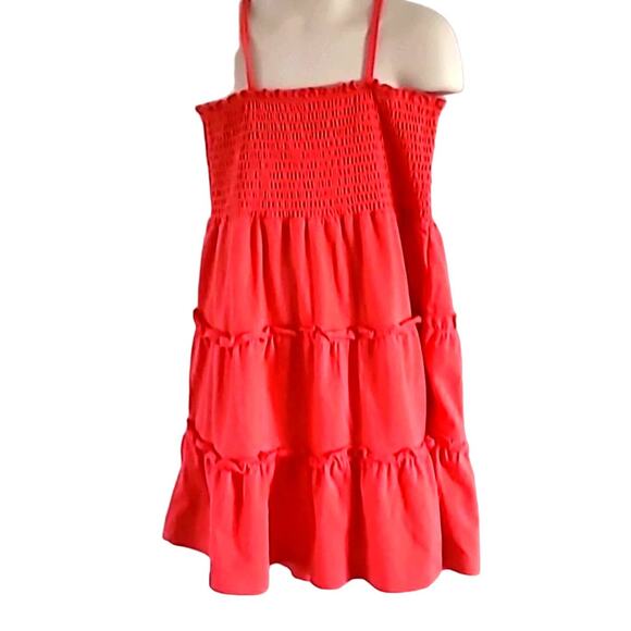 Sweet & Soft Girls Coral Tiered Smocked Sundress - Size 6X, Excellent Condition - Picture 3 of 5